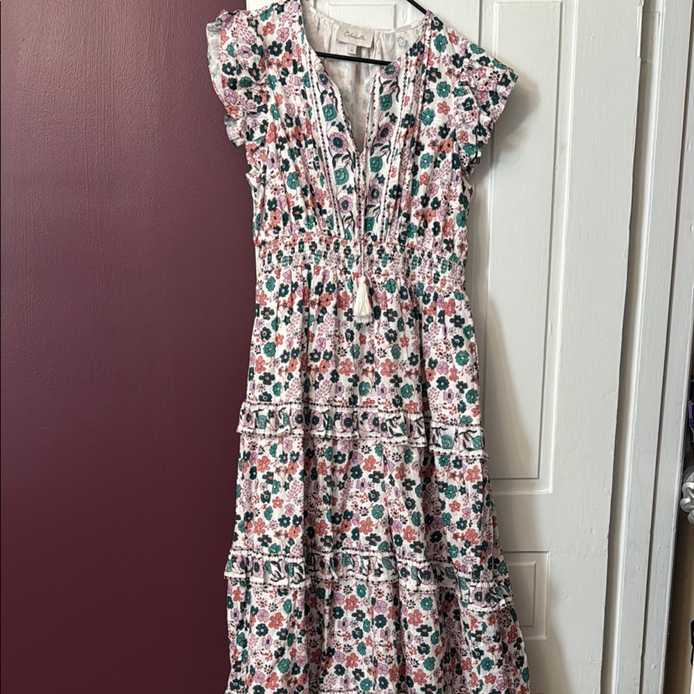 Colonels Floral Ruffle Tiered Midi Dress